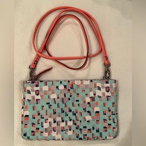 Fossil 🍒 Crossbody Bag Wallet Mint Green Coral Pink Mini Bag